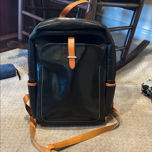 Elegant Black and Tan Laptop Bag